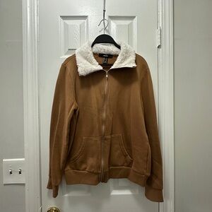 Forever 21 Brown Jacket with Cream Collar
